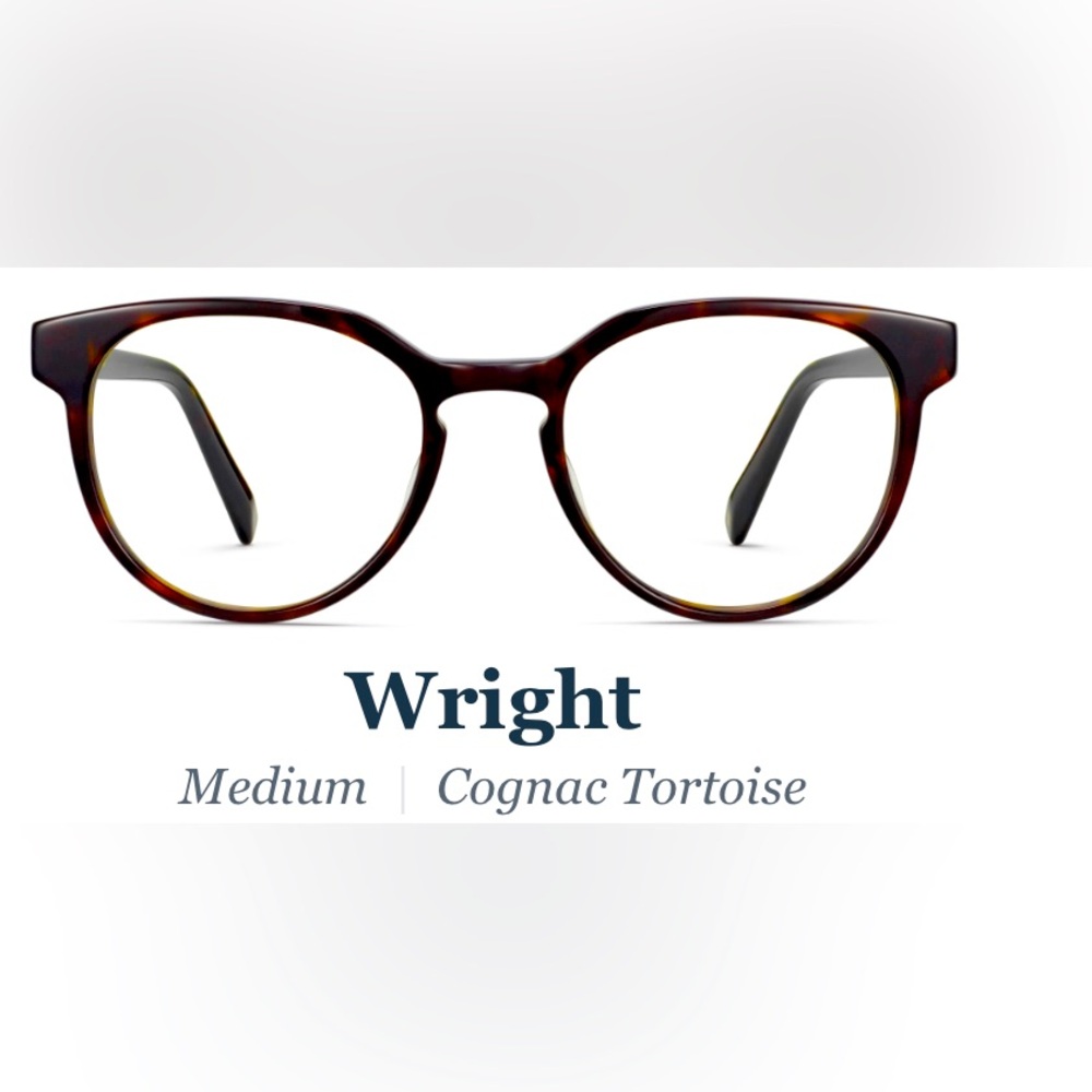 Wright Warby Parker frames in Cognac Tortoise